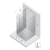 Kabina prysznicowa EVENTA BLACK CHROME 1D kwadratowa przyścienna L 100x100x200 szkło czyste 8mm Active Shield 2.0