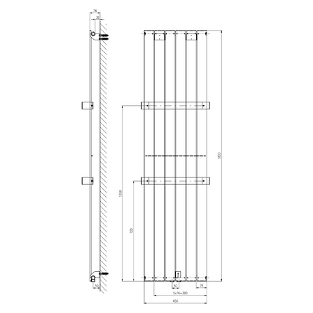 COLONNA grzejnik 450x1800mm, łupkowy ze strukturą