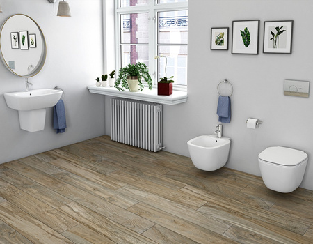 ZESTAW ONE Miska WC podwiesz. Rimless & deska WC slim W/O biały połysk