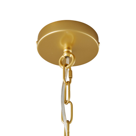 Lampa wisząca DARLING 60 cm - żyrandol złoty z białym abażurem