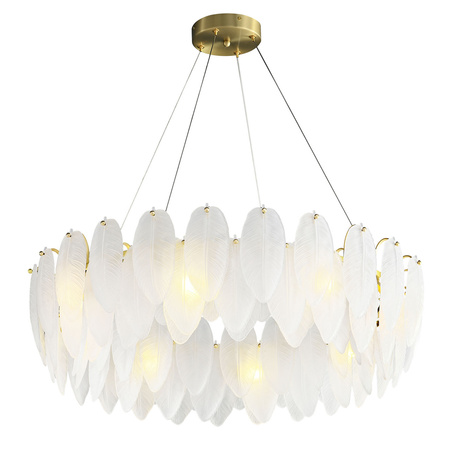 Lampa wisząca PIUMA 80 cm – biała, okrągła oprawa sufitowa