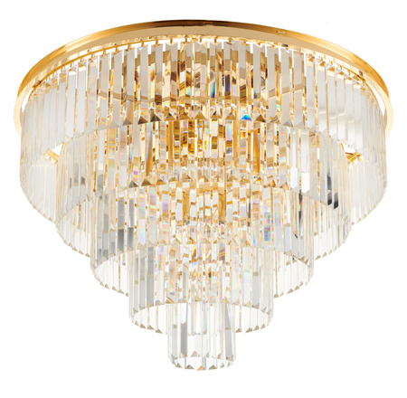 Plafon sufitowy SPLENDORE 80 cm - złoty, kryształowy glamour