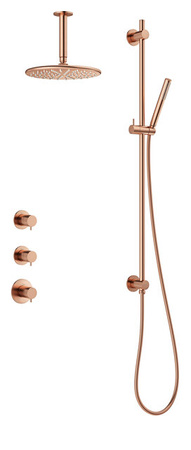 Silhouet SR2 Podtynkowy termostatyczny zestaw prysznicowy szczotkowana miedź pvd