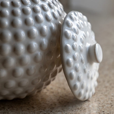 Alba Beaded Trinket Jar White 205x205x185mm