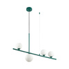 Lampa wisząca MODERNO 80 cm -szmaragdowa z białymi kloszami