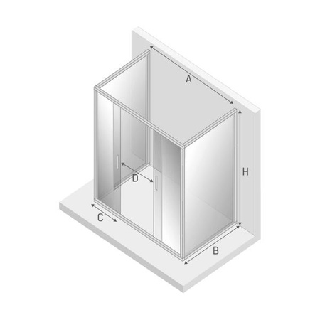 KABINA NEW CORRINA PROSTOKĄTNA PRZYŚCIENNA U 140x80x195 CZYSTE 6mm ACTIVE SHIELD