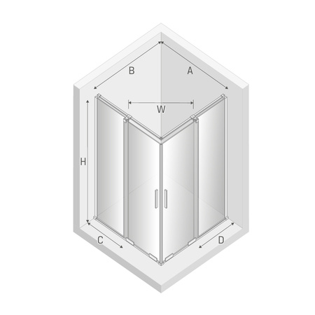 KABINA SMART PROSTOKĄTNA  100x100x200 CZYSTE 8mm ACTIVE SHIELD