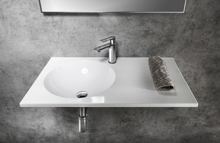 JUNO umywalka kompozytowa 80x47cm, biała, lewa