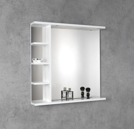 KORIN STRIP lustro z oświetleniem LED i półkami 80x70x12cm