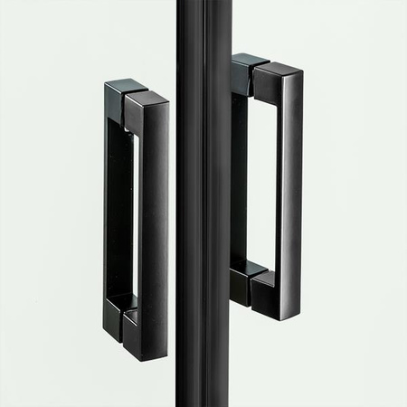 KABINA NEW RENOMA BLACK PROSTOKĄTNA L 100x80x195 KRATKA - CZYSTE 6mm ACTIVE SHIELD