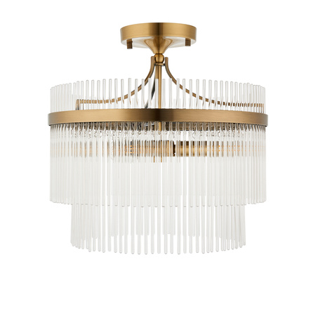 Lampa sufitowa Marietta – 3-punktowa, antyczny mosiądz / przezroczysty, 40 × 40 × 39,5 cm