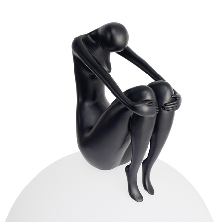 Lampa stołowa WOMAN-2 ,47 cm - czarna figura, biały klosz