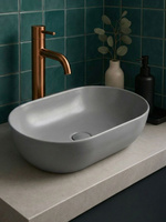 Umywalka nablatowa owalna pebble grey mat SPARROW TR41385-U10