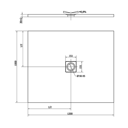 FLEXIA brodzik kompozytowy z możliwością docinania 120x100cm