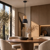 Lampa wisząca CONCRETE 12 cm- czarny beton, drewno