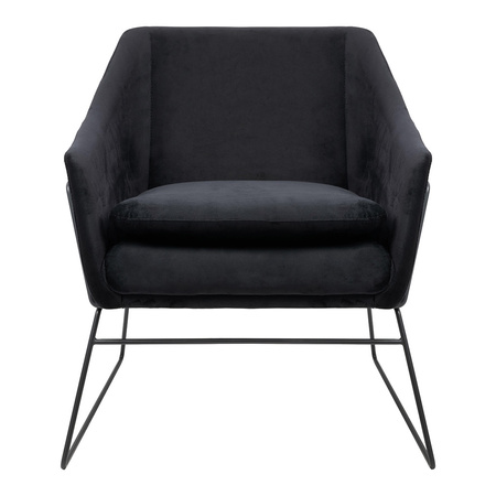 Fotel EMMA VELVET czarny welur - podstawa czarna