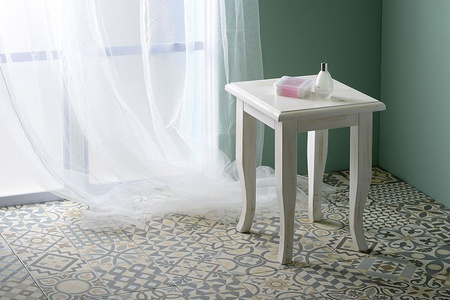 RETRO taboret 33x45x33cm, starobiały