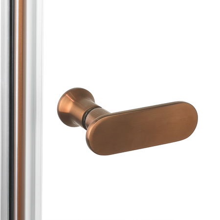 Kabina prysznicowa NEW SOLEO COPPER BRUSHED 2D prostokątna U 100x100x195 szkło czyste 6mm Active Shield 2.0 - z el. stałym