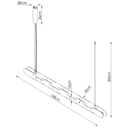 Lampa wisząca CHAIN 158 ochra czerwona LED 3000K