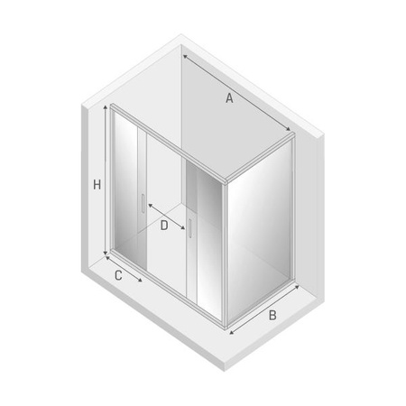KABINA NEW CORRINA PROSTOKĄTNA U 150x90x195 CZYSTE 6mm ACTIVE SHIELD