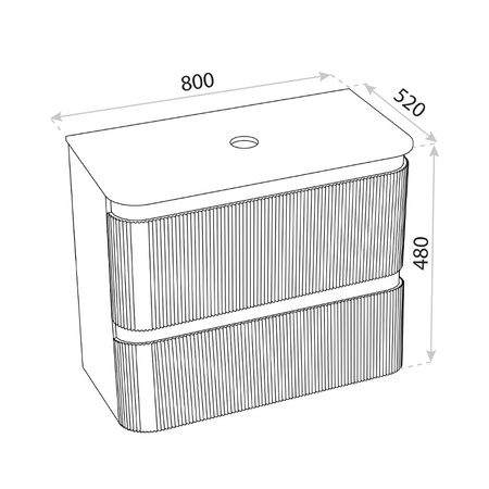 Szafka wisząca dwuszufladowa z blatem Vermont White 800