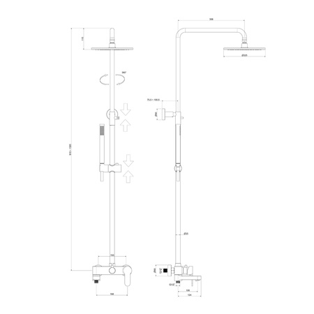 Kolumna wannowa Blu-Paffoni/kolekcja Light