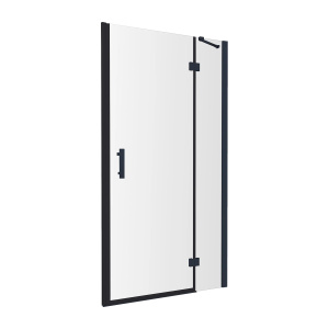 MANHATTAN element składowy: drzwi uchylne, 90 cm, czarny mat, szkło transparentne