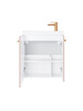 Szafka łazienkowa wisząca z umywalką 55 cm rose mat uchwyt miedź NOOK 010-SU55-10+TR41366