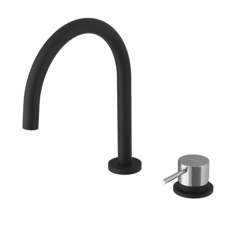 ULTRASAN dwuelementowa bateria umywalkowa bez odpływu, czarny mat/chrom