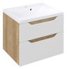 WAVE szafka umywalkowa 60x65x47,8cm, biała/dąb Alabama