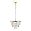 Lampa wisząca SPLENDORE 50 cm - żyrandol złoto-kryształowy