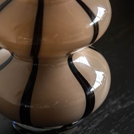 Forma Swirl Glass Vase Camel & Black 135x135x200mm