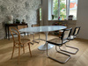 Stół TULIP ELLIPSE MARBLE CARRARA 200     biały - marmur, metal