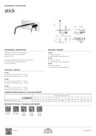 Bateria umywalkowa podtynkowa L-248mm-Paffoni/kolekcja Stick