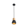Lampa wisząca CONCRETE 12 cm- czarny beton, drewno