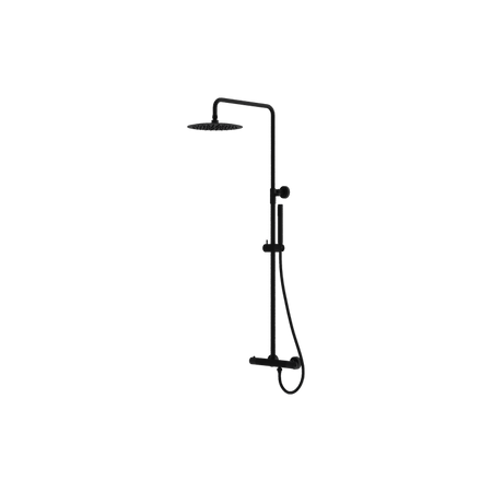 Natynkowy zestaw prysznicowy termostatyczny z deszczownicą Orion Matt Black