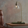Lampa stołowa Hansen – antyczny mosiądz / przezroczysty, 15 × 30 × 53,3 cm