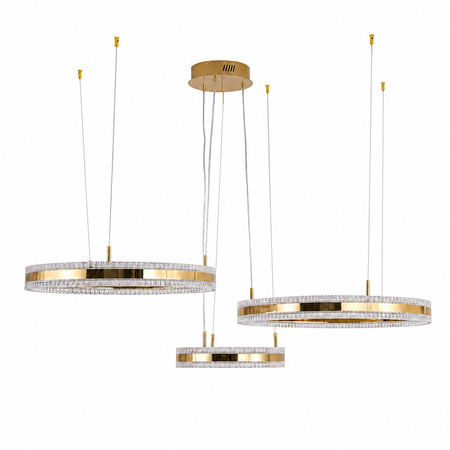 Lampa wisząca ARKADIA LED Trio 40/60/80 cm – złoty połysk
