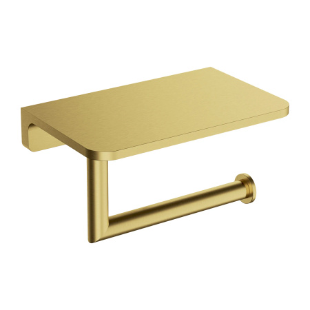 MODERN PROJECT uchwyt na papier toaletowy z półką, mosiądz szczotkowany