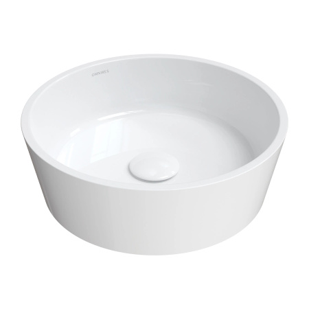 BARI M+ umywalka nablatowa, ø38 cm, biały połysk