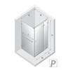 NZ4 Kabina prysznicowa AVEXA NICKEL BRUSHED 1D prostokątna P 90x80x200 szkło czyste 6mm Active Shield 2.0 WIESZAK