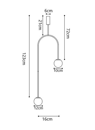 Lampa wisząca LOOP czarna 123 cm z białymi kloszami - nowoczesna do salonu