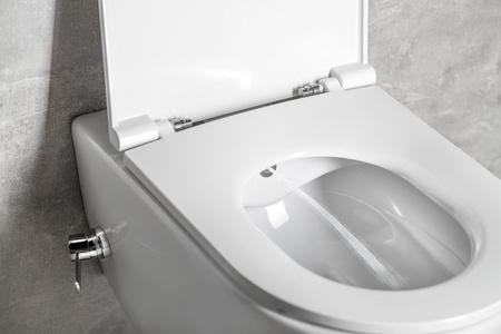 INFINITY CLEANWASH WC wiszące, z dyszą bidetową i zintegrowaną baterią, Rimless, 36,5x53 cm, biały