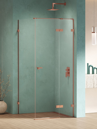 Kabina prysznicowa EVENTA COPPER SHINE 1D kwadratowa L 110x110x200 szkło czyste 8mm Active Shield 2.0