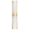 Lampa ścienna MURO LED 66 cm - biały alabaster, złote detale