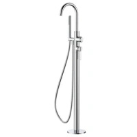 Bateria wannowa wolnostojąca z zestawem natryskowym, chrom
