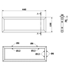 Wspornik 440x150x20mm, stal malowana, czarny mat
