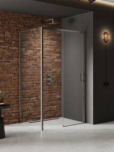NZ4 Kabina prysznicowa PRIME GUNMETAL BRUSHED 1D prostokątna L 150x80x200 szkło czyste 6mm Active Shield 2.0