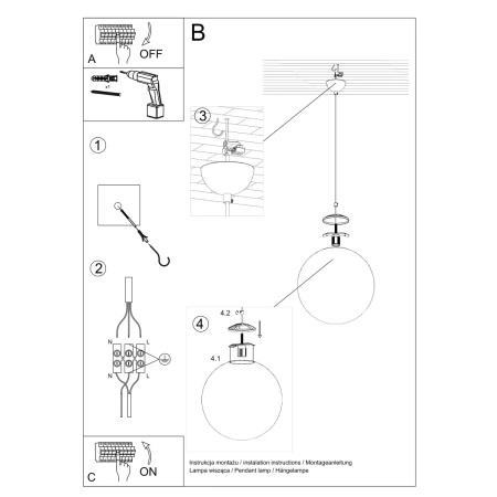 Lampa wisząca UGO 40 złota