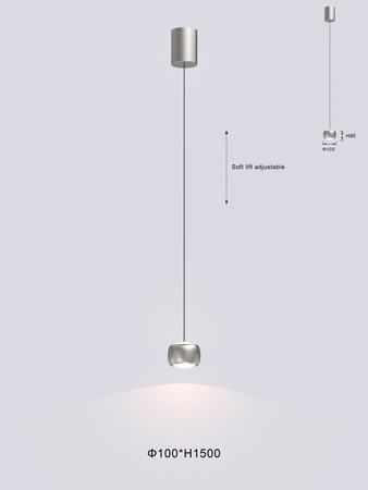 6039-103 QUIBERON Lampa pojedyncza nikiel szampański
